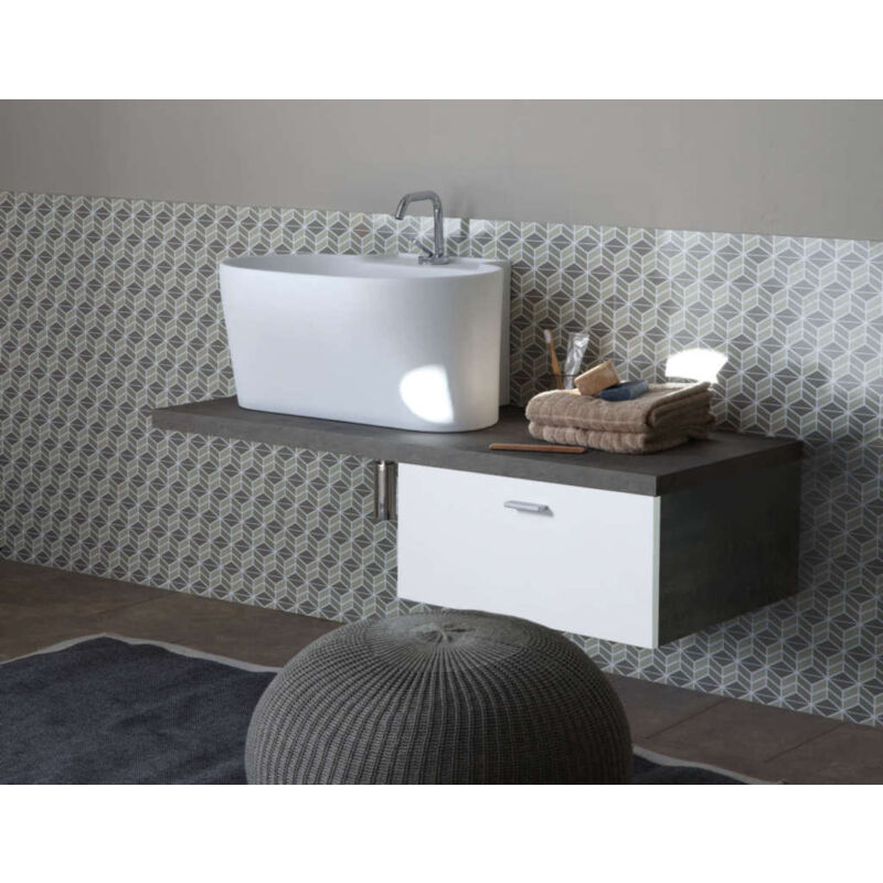 foto del prodotto colavene lavabo in ceramica azzurro matt 60x50 tina colore bianco