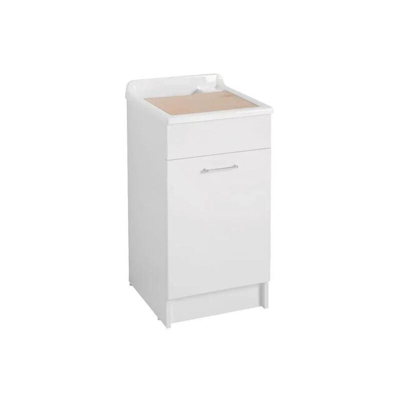 foto del prodotto colavene lavatoio swash 1 anta con contenitore vasca e asse lavapanni 45x60x86 bianco 24070b