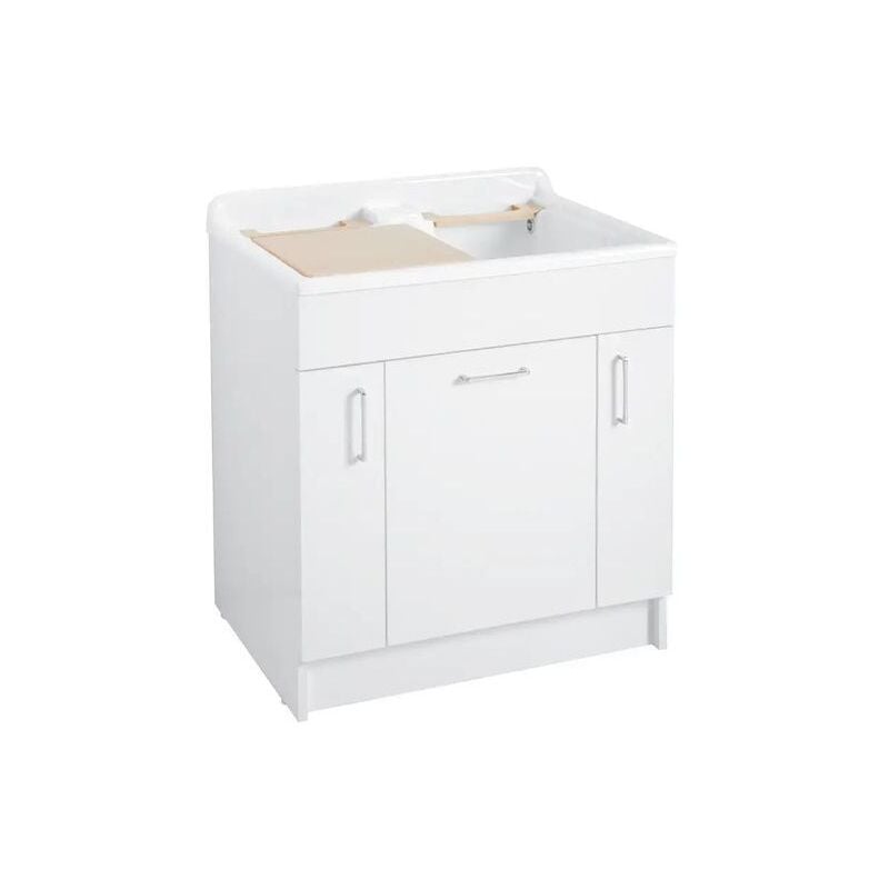 foto del prodotto colavene lavatoio twist con cesto e asse lavapanni 80x60x88 bianco 24080b