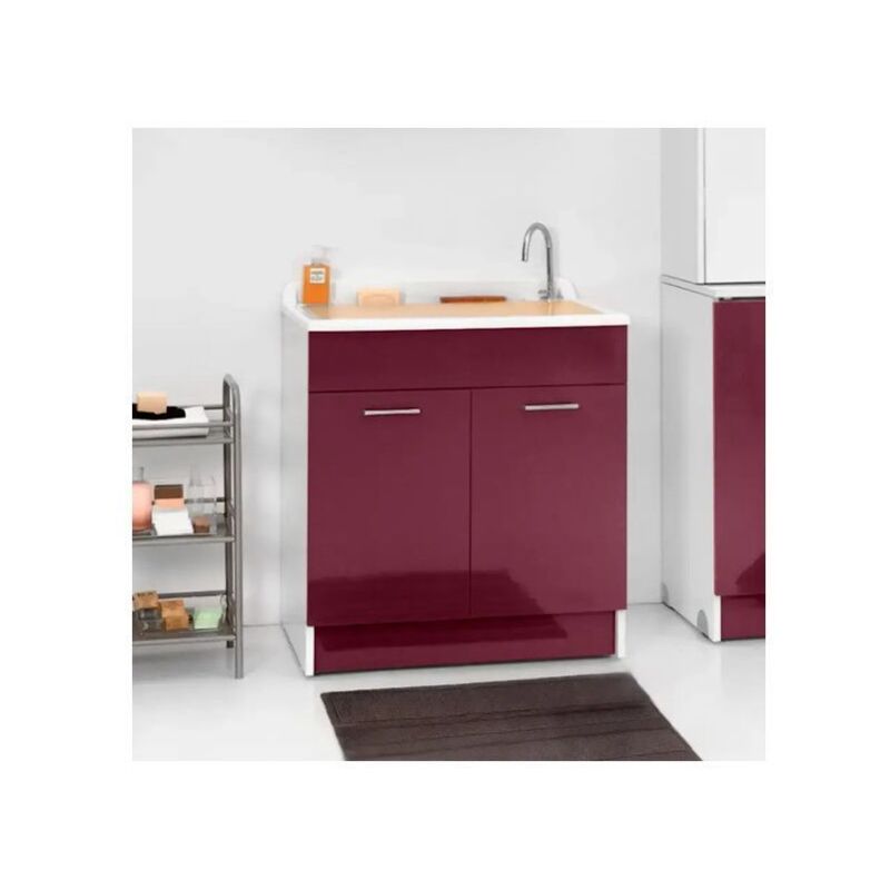foto del prodotto colavene lavatoio twist max 2 ante e asse lavapanni 80x60x86 melanzana 24180m