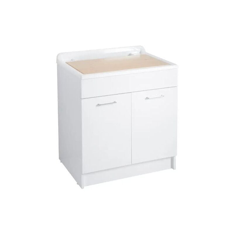 foto del prodotto colavene lavatoio twist max 2 ante e asse lavapanni 80x60x88 bianco 24180b