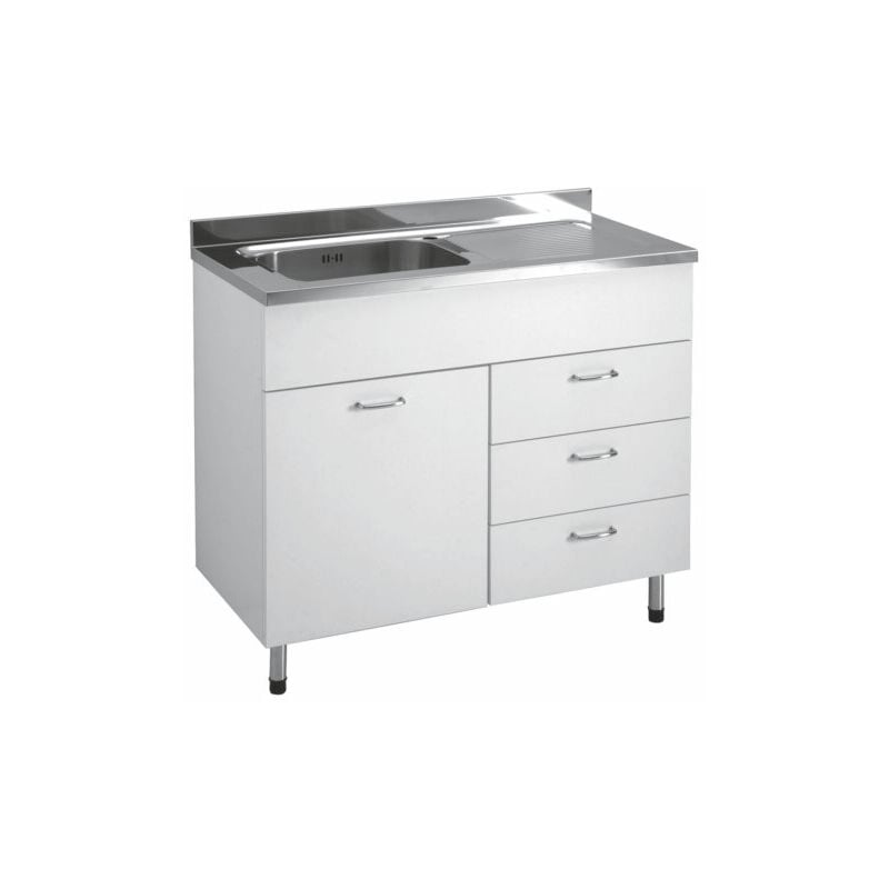 foto del prodotto colavene mobile con lavello 100x50 ad un anta e 3 cassetti dx e vasca sx