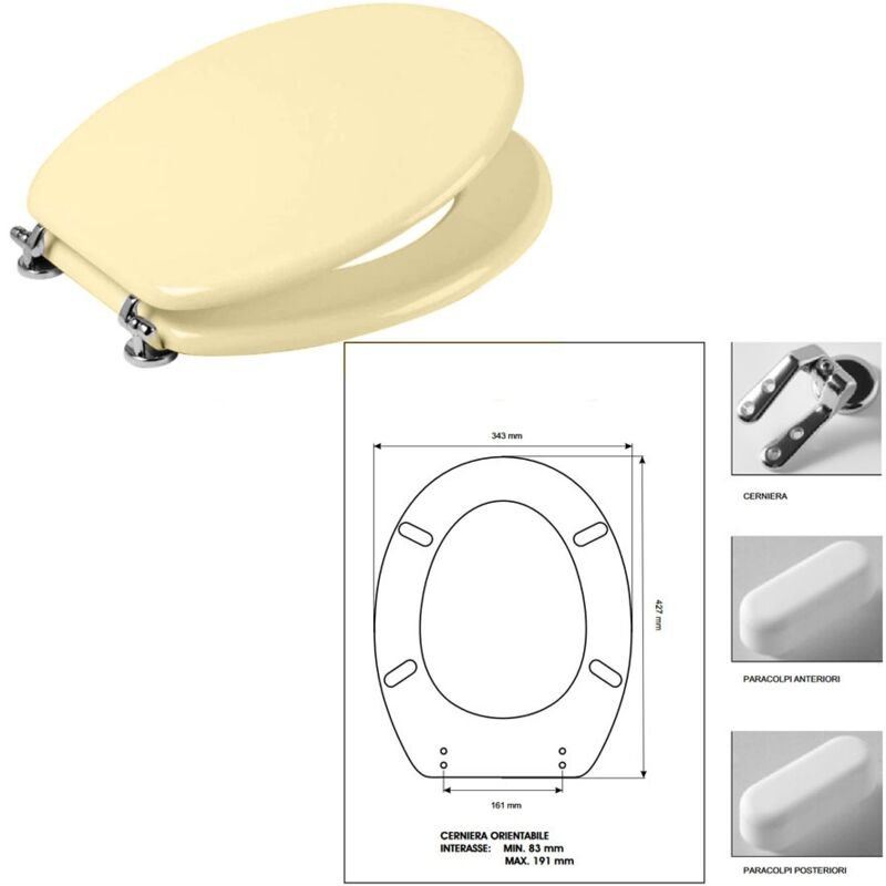 foto del prodotto colbam sedile compatibile con ideal standard ellisse piu champagne 2814502.