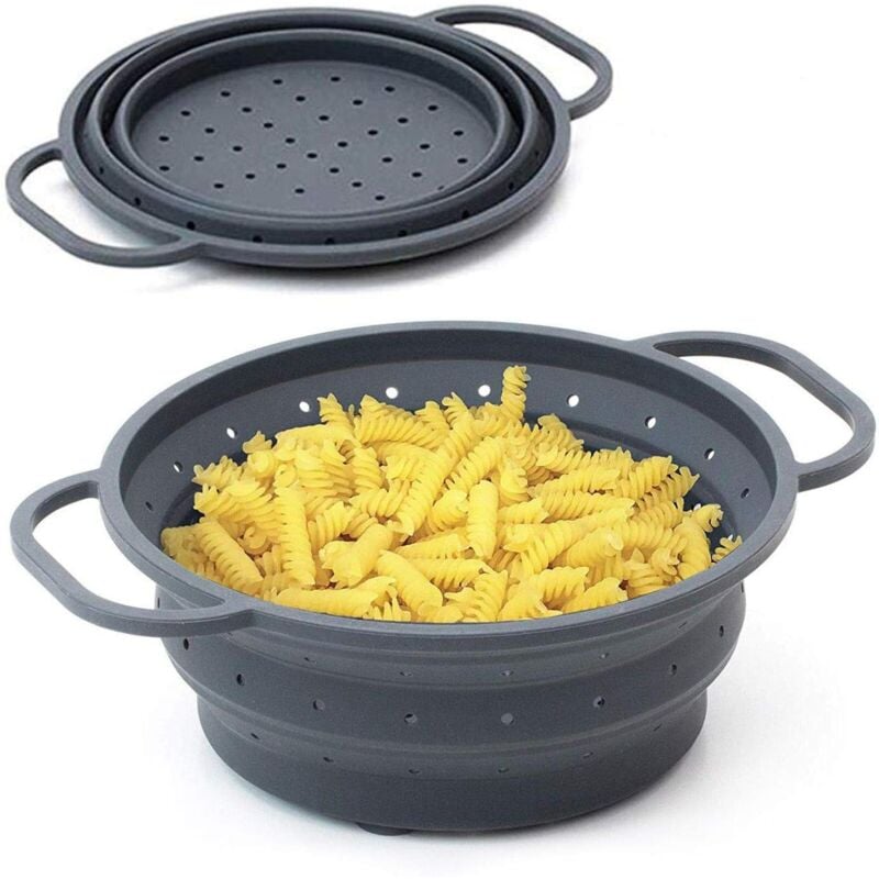 foto del prodotto colino pieghevole resistente al calore, diametro 26 cm scolapasta pieghevole, retrattile, salvaspazio, scolapasta, inserto per cottura a vapore per