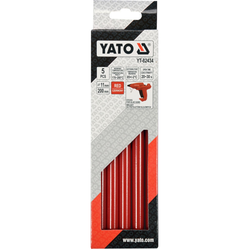 foto del prodotto colla a caldo 11,2x200mm 5pz rosso yt 82434 yato