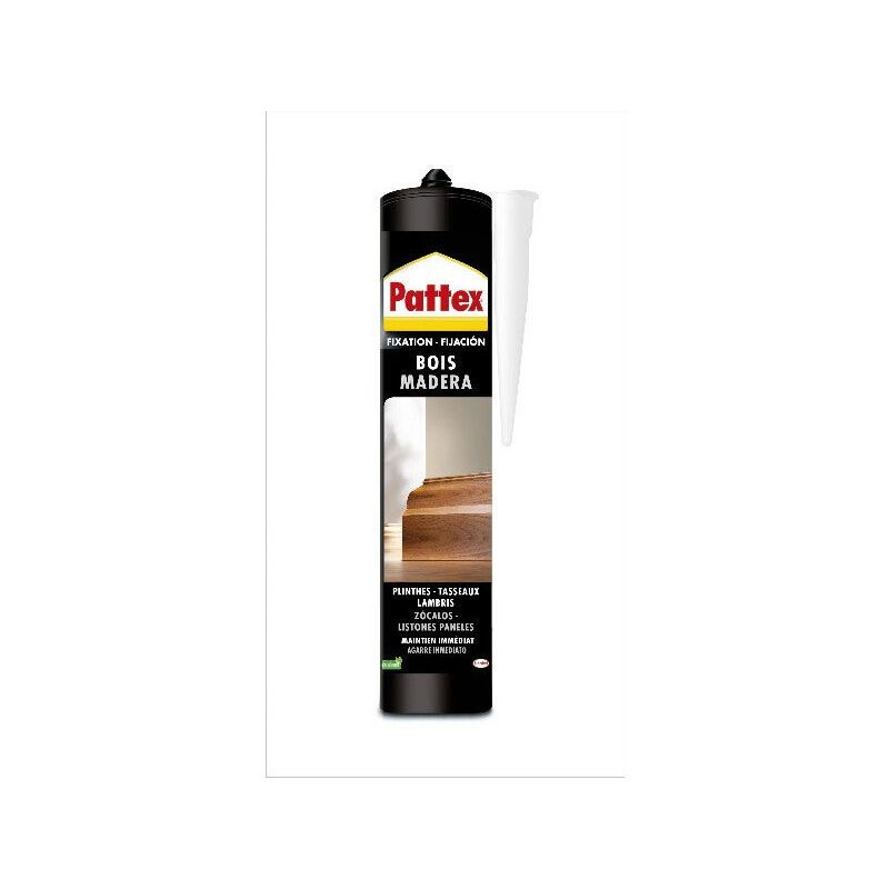 foto del prodotto colla acrilica per fissaggio interno, senza chiodi o viti, legno zoccolo 380g pattex