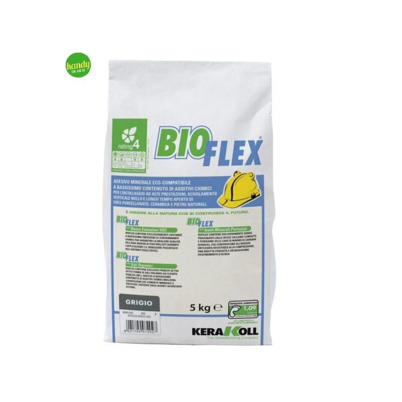 foto del prodotto colla bioflex kerakoll grigio 5kg