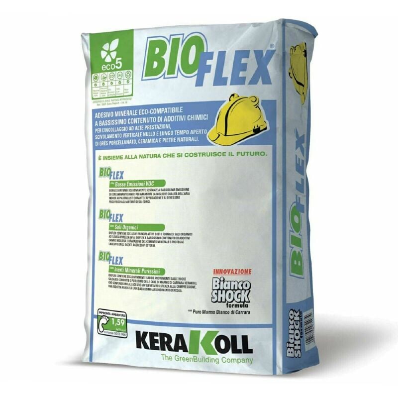 foto del prodotto colla per piastrelle bioflex kerakoll 25 kg bianco conf. da 25 kg