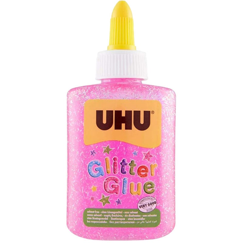 foto del prodotto colla rosa per decorazioni glitter glue uhu 88,5 ml