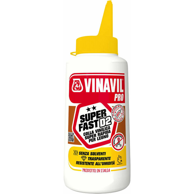 foto del prodotto colla vinilica vinavil pro super fast d2 gr. 750