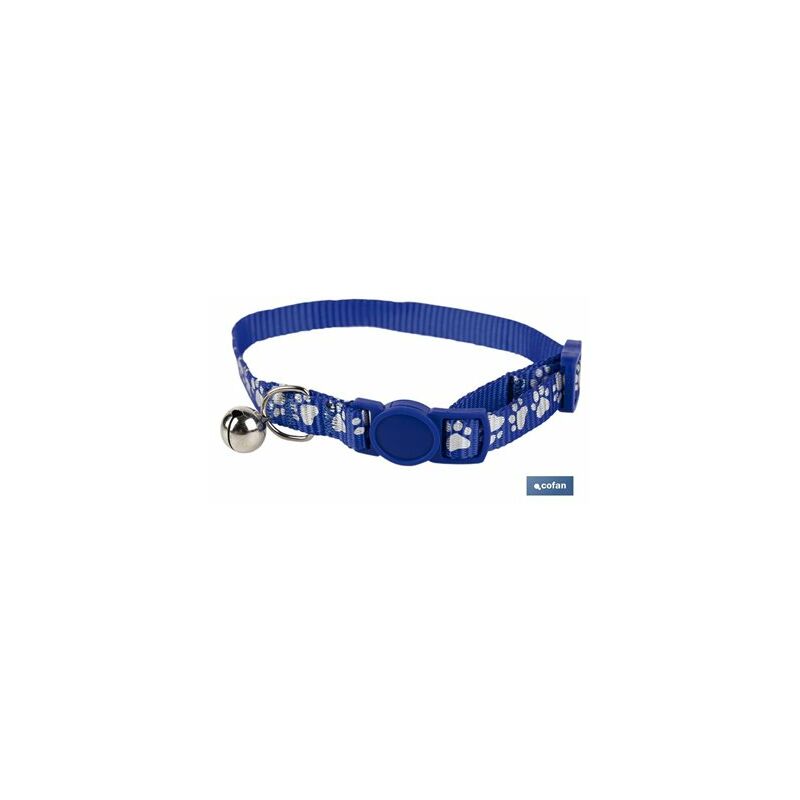 foto del prodotto collana campana gatti blu modello may 1 cm x 32 cm