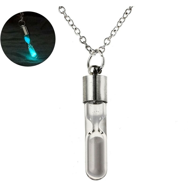 foto del prodotto collana incandescente clessidra collana luminosa in vetro regolabile gioielli per donneblue
