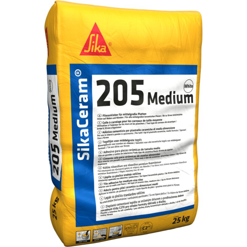 foto del prodotto collante per piastrelle sika ceram 205 medium white sa. 25 kg