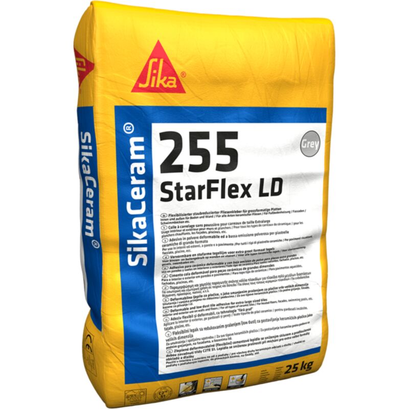 foto del prodotto collante per piastrelle sika ceram 255 grigio sacco 25 kg starflex ld