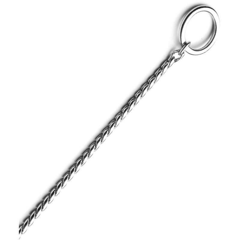 foto del prodotto collare a strozzo con serpentina fine in ottone cromato per cani 50 cm x 0,4 cm collare