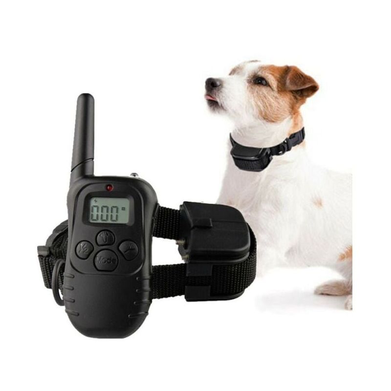 foto del prodotto collare antiabbaio per cani batteria non inclusa , collare di addestramento per cani ricaricabile impermeabile con cicalino, vibrazione, shock,