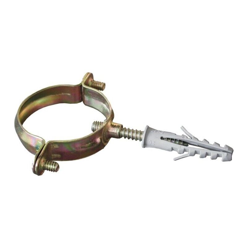 foto del prodotto collare collarino leggero in acciaio con tassello per tubi d 40 mm
