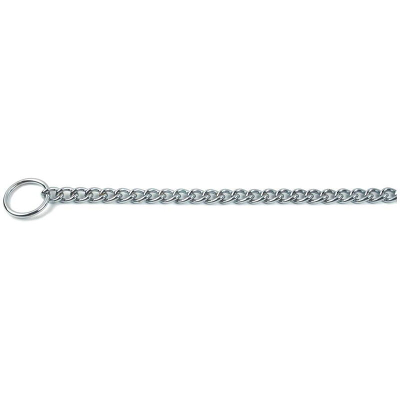foto del prodotto collare con catena a strozzo in acciaio cromato per cani 60 cm collare