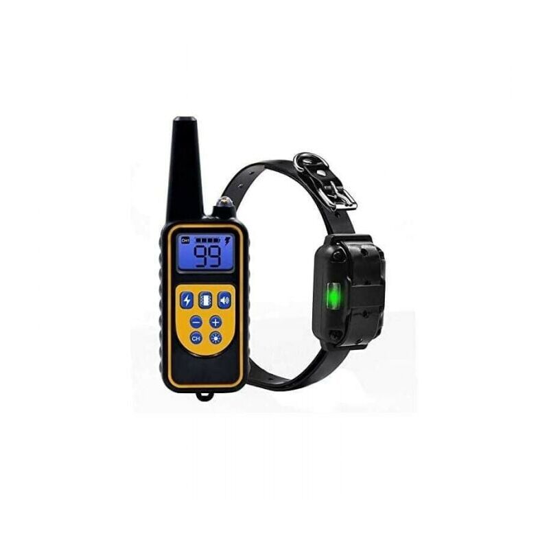 foto del prodotto collare da addestramento per cani, 800 m, antiabbaio, con telecomando, ricaricabile e ipx7, completamente impermeabile.