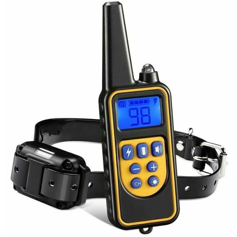 foto del prodotto collare da addestramento per cani meloive ricaricabile e impermeabile ip67 con distanza di 800 m, 99 livelli di vibrazione, scossa elettrica,