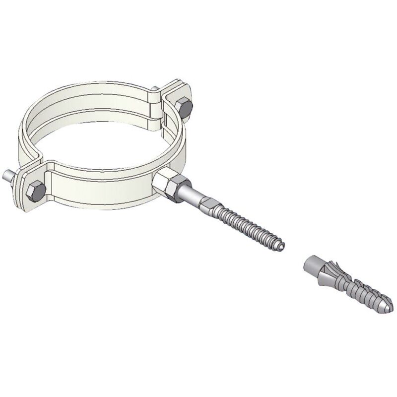 foto del prodotto collare di fissaggio 100 mm verniciato bianco 0000051053b