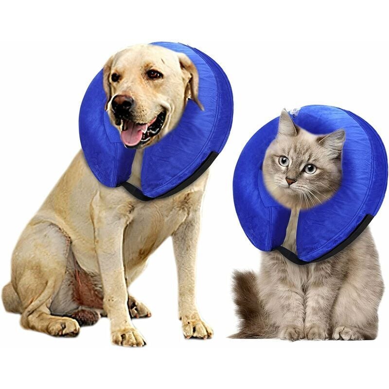 foto del prodotto collare di recupero gonfiabile, collare protettivo regolabile post-operatorio xl, collare per animali domestici per cani di taglia grande e gatti