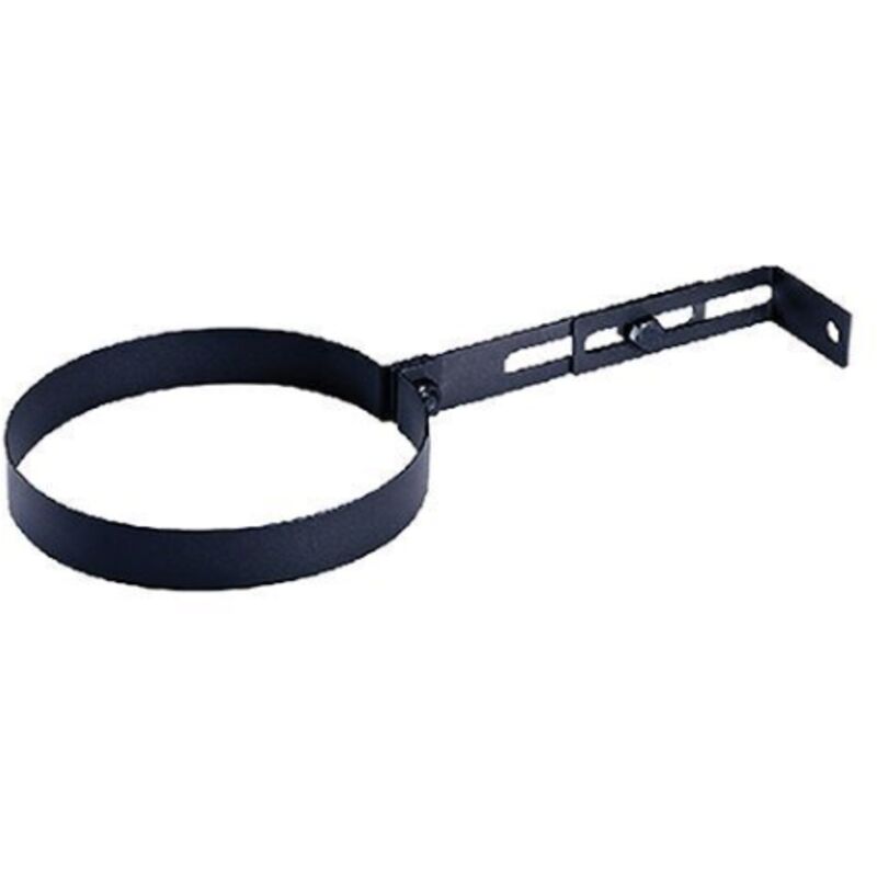 foto del prodotto collare fascetta reggitubo regolabile in acciaio alluminato 13 cm nero 145 245 mm spessore 2 mm uso interno