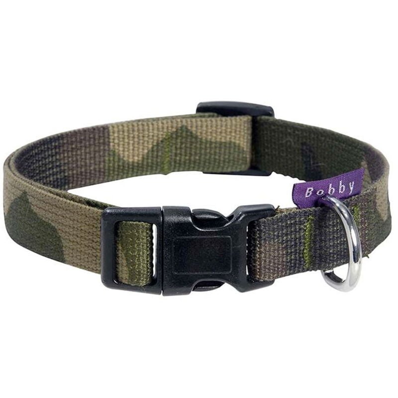 foto del prodotto collare in nylon kaki resistente modello camouflage per cani collare kaki 1,6 x 25-40 cm