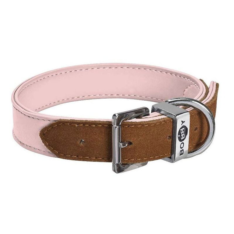 foto del prodotto collare in similpelle rosa modello hasard per cani collare rosa 30 1,30 cm