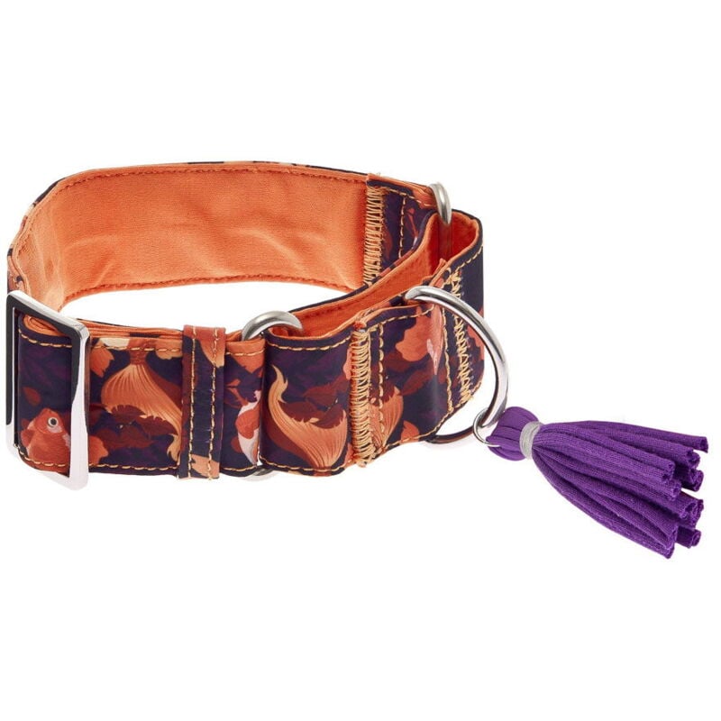 foto del prodotto collare martingala in nylon e cotone linea kami per cani 4 x 26 37 cm rosa
