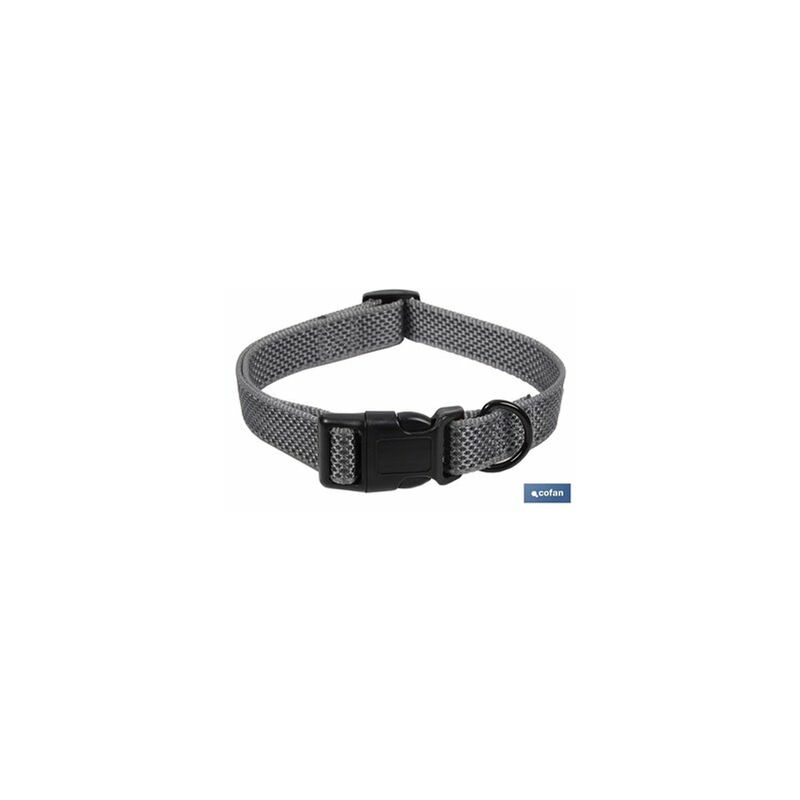 foto del prodotto collare per cani grigio riflettente modello lady 1,5 x 30 45 cm