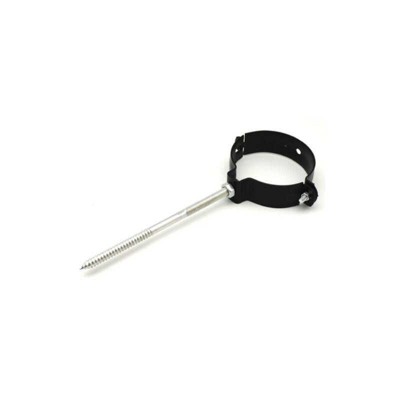 foto del prodotto collare per fissaggio di tubi fumo verniciato nero diam. 100 dh