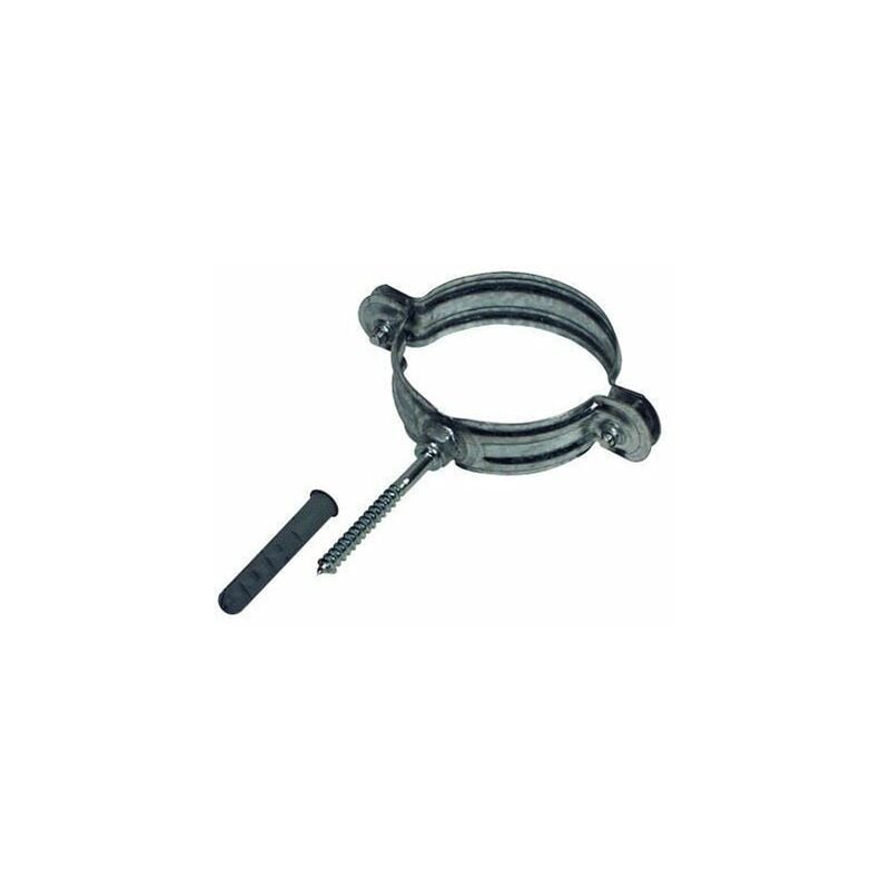foto del prodotto collare per tubi tubo pvc pluviale zincato d 80 con tassello e asta