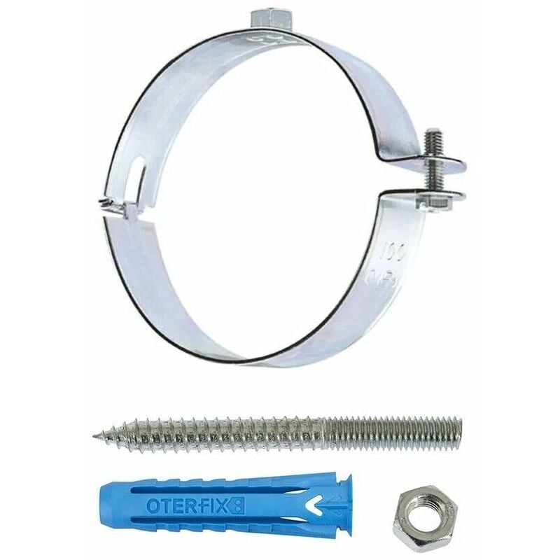 foto del prodotto collare pesante zincato per tubi in polietilene e pvc d 110 mm con tassello