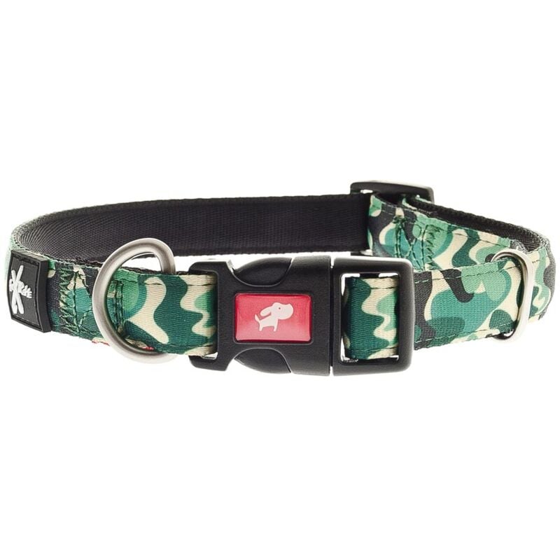 foto del prodotto collare regolabile in nylon modello fantasia camouflage fuxtreme per cani 2 x 35 55 cm rosa