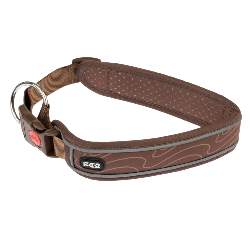 foto del prodotto collare tiaki soft safe, marrone tg. m circonferenza 45 55 cm x h 4 cm