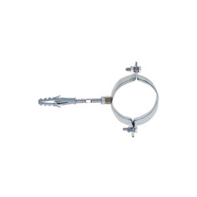 foto del prodotto collare tondo acciaio zinc. c perno e tassello p fissaggio tubi pluv. 80 mm. oter
