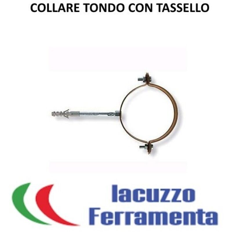 foto del prodotto collare tondo per pluviali d80 mm con tassello finitura marrone stringitubo