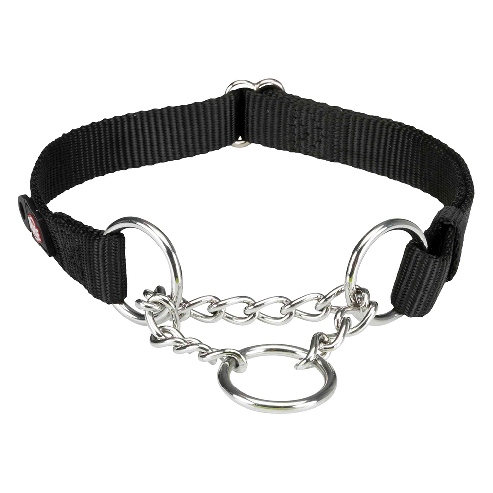 foto del prodotto collare trixie premium semistrangolo nero tg. m l circonferenza 35 50 cm x h 2 cm