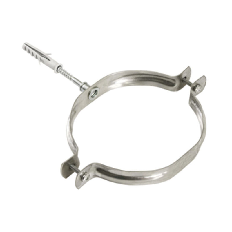 foto del prodotto collari inox con tassello x tubi pellet cm.8. prezzo per 1 pezzo.