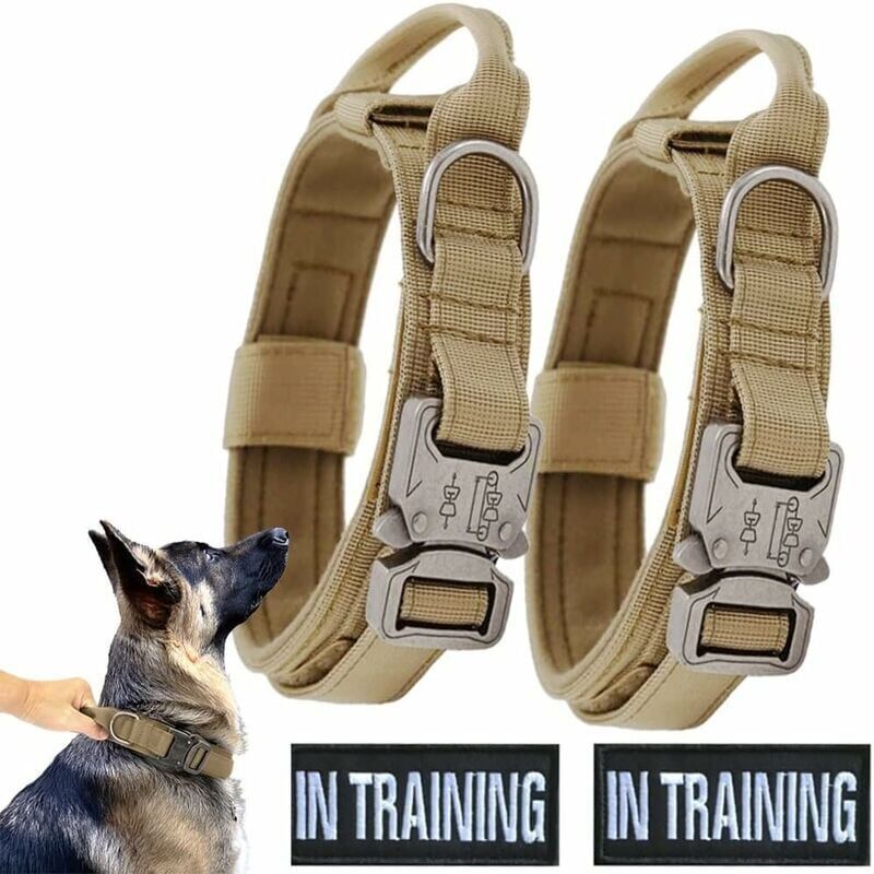 foto del prodotto collari per cani 2 velcro riflettenti, collari per cani personalizzati, collari da addestramento regolabili per cani di taglia media e grande l