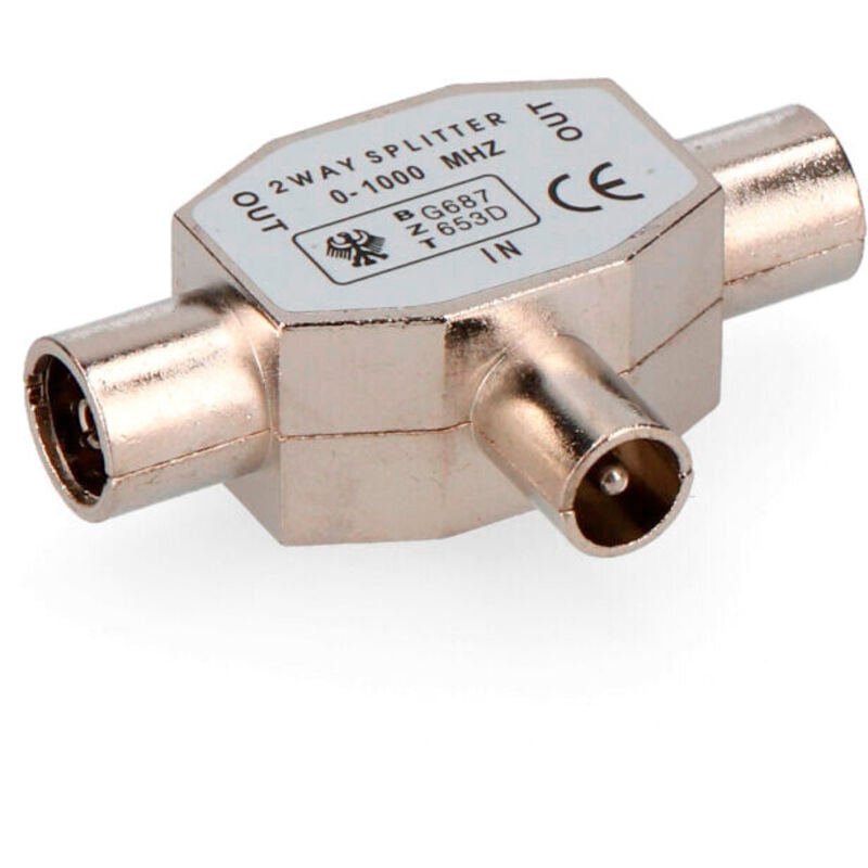 foto del prodotto collegamento tv 1 maschio 2 femminile retracibile in metallo 9,5 mm