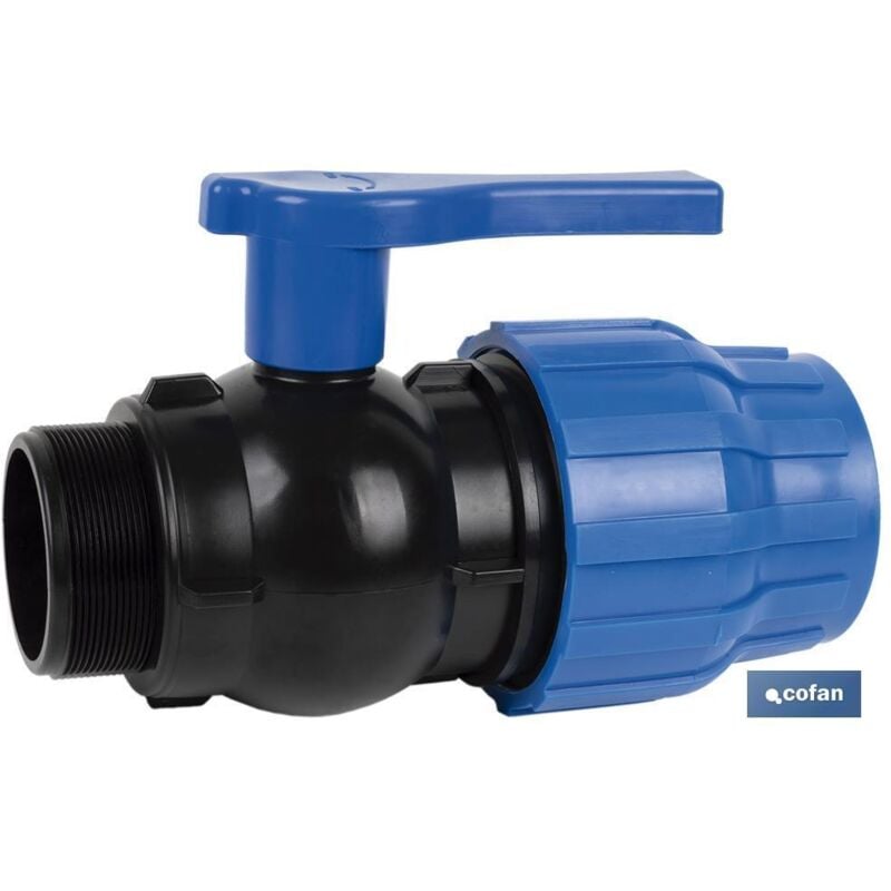 foto del prodotto collegamento valvola a sfera filettatura maschio pp pn16 90 x 3