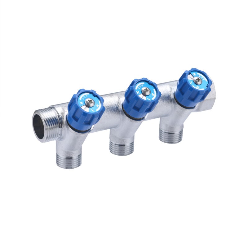 immagine 0 del prodotto collettore con rubinetteria integrata blu mf20x27 partenze maschio 15x21 3 partenze noyon thiebault