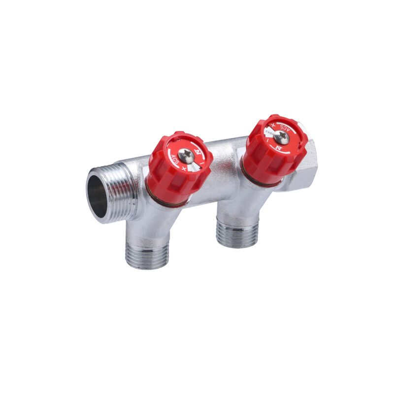 foto del prodotto collettore con rubinetteria integrata rossa mf20x27 partenze maschio 15x21 2 partenze noyon thiebault