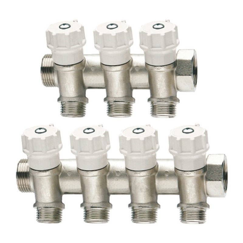 foto del prodotto collettore di distribuzione componibile con valvole art.465 mm 3 4 3 derivazioni m 1 2