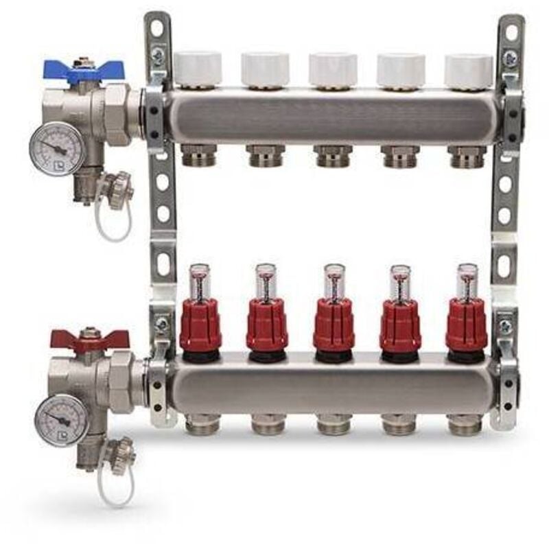 foto del prodotto collettore di distribuzione in acciaio inox completo aton misura 4 vie 1 x 3 4