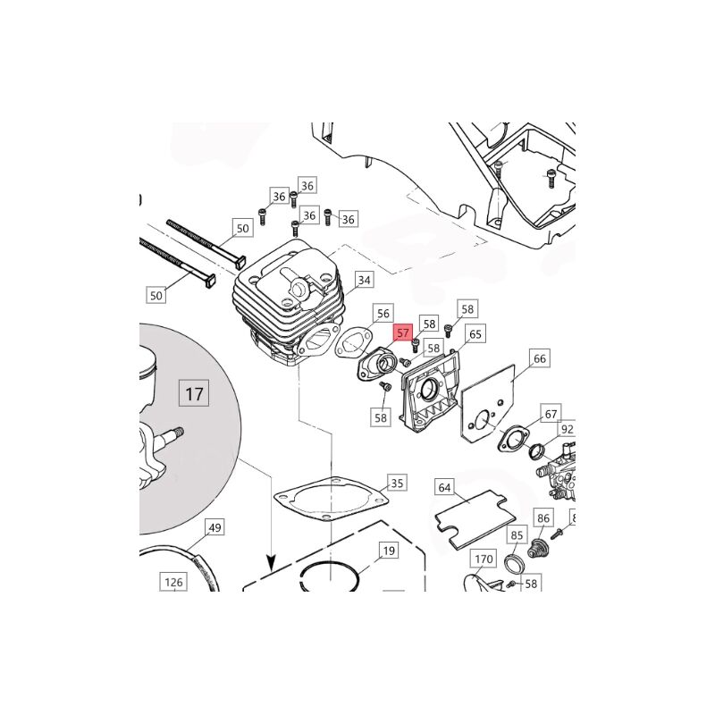 foto del prodotto collettore originale bluebird per motosega cs 590 cs590 57