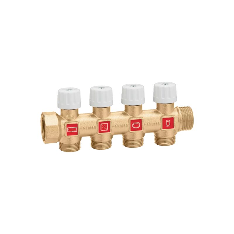 immagine 0 del prodotto collettore semplice, componibile con valvole di intercettazione 3 4 , 3 derivazioni caleffi 354253 3