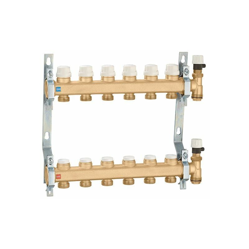 foto del prodotto collettori con valvole di intercettazione e di preregolazione 8 derivazioni caleffi 6626h5 1 - 8
